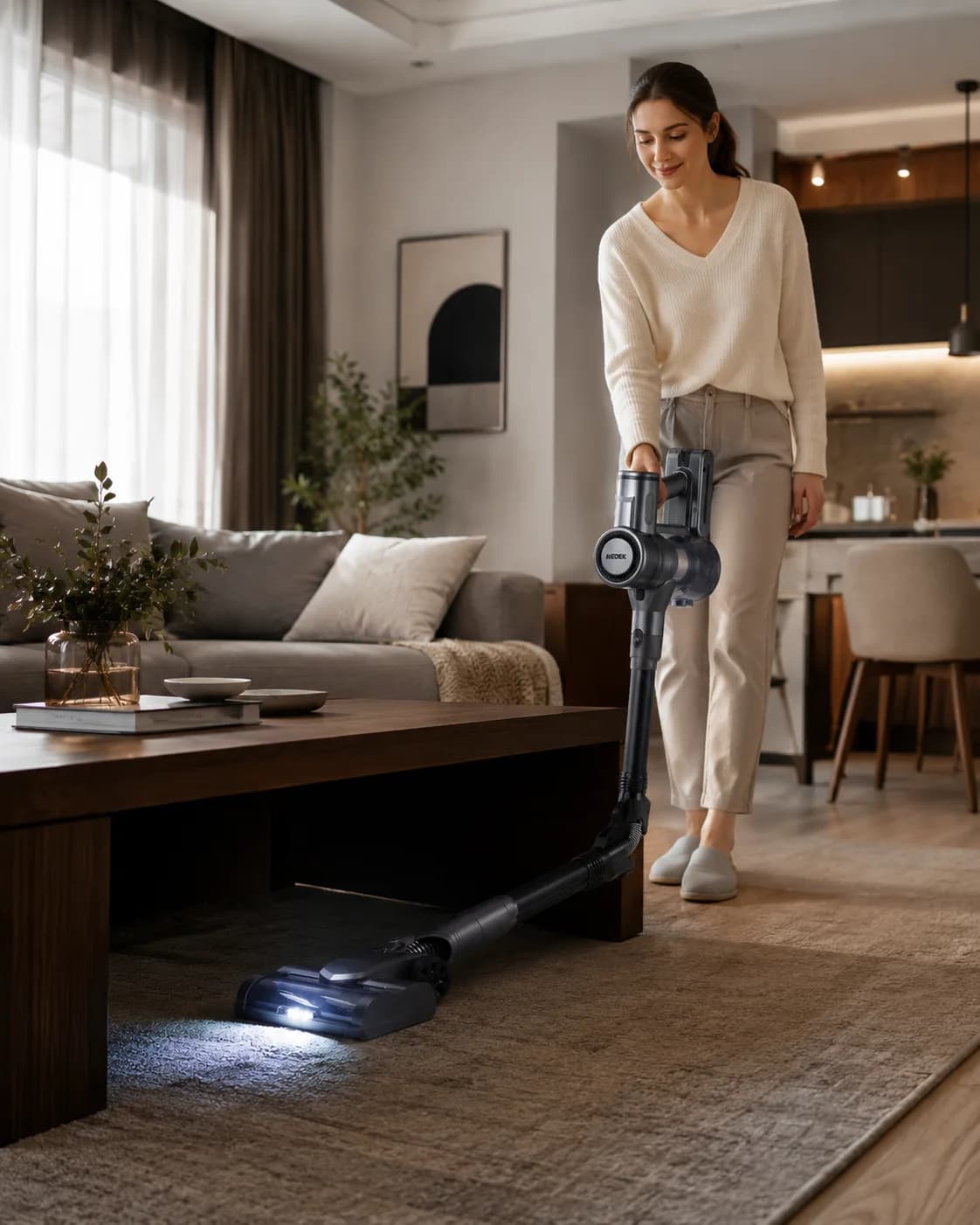 Aspirateur balai sans fil flexible lumineux noir — Standard