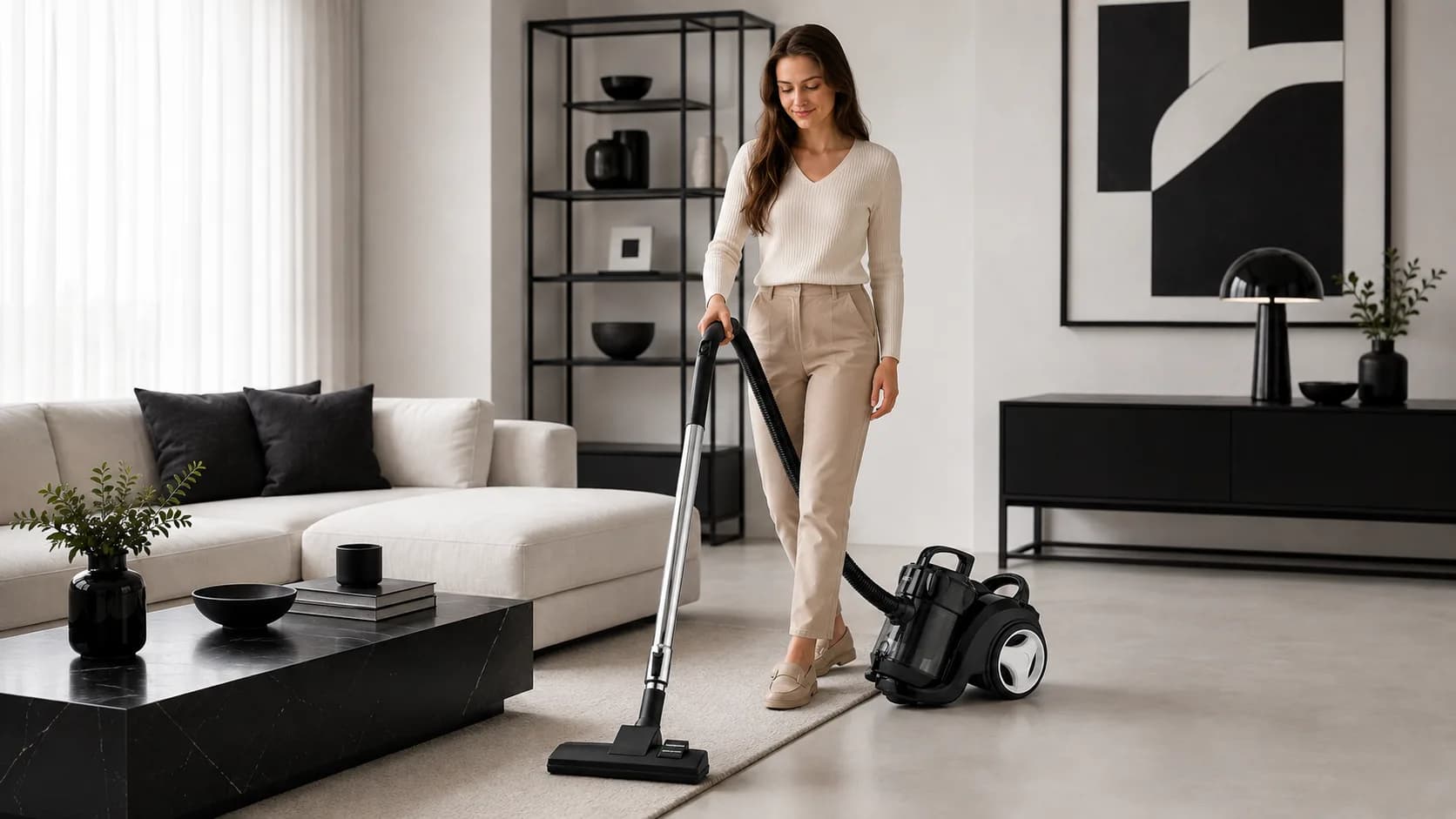Aspirateur traîneau sans sac 2 en 1 noir — Standard