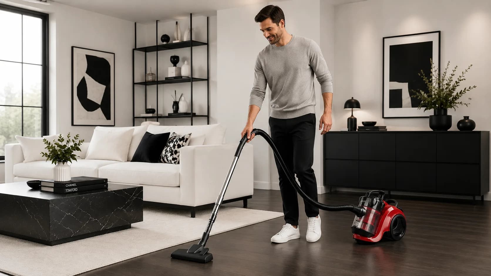 Aspirateur traîneau sans sac 2 en 1 rouge — Standard