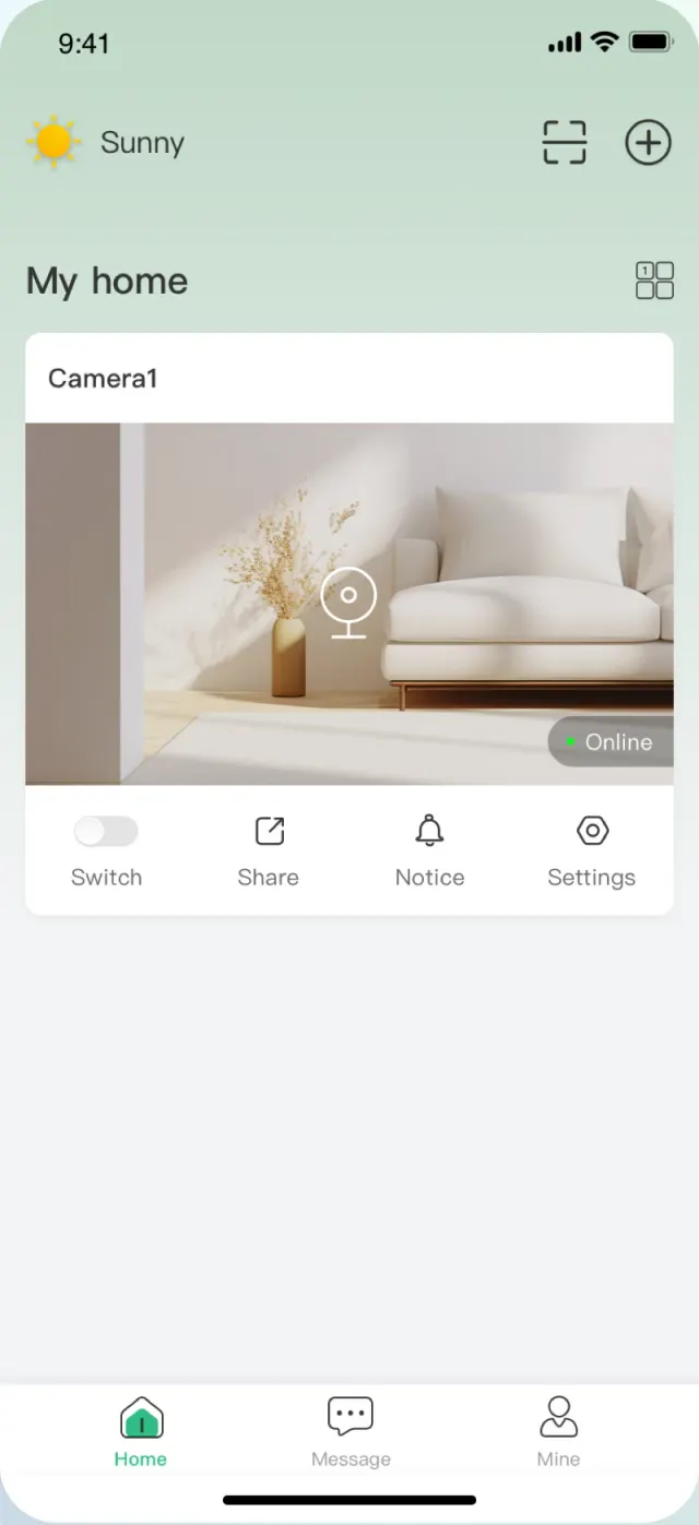 Écran d'accueil de l'application Medekam
