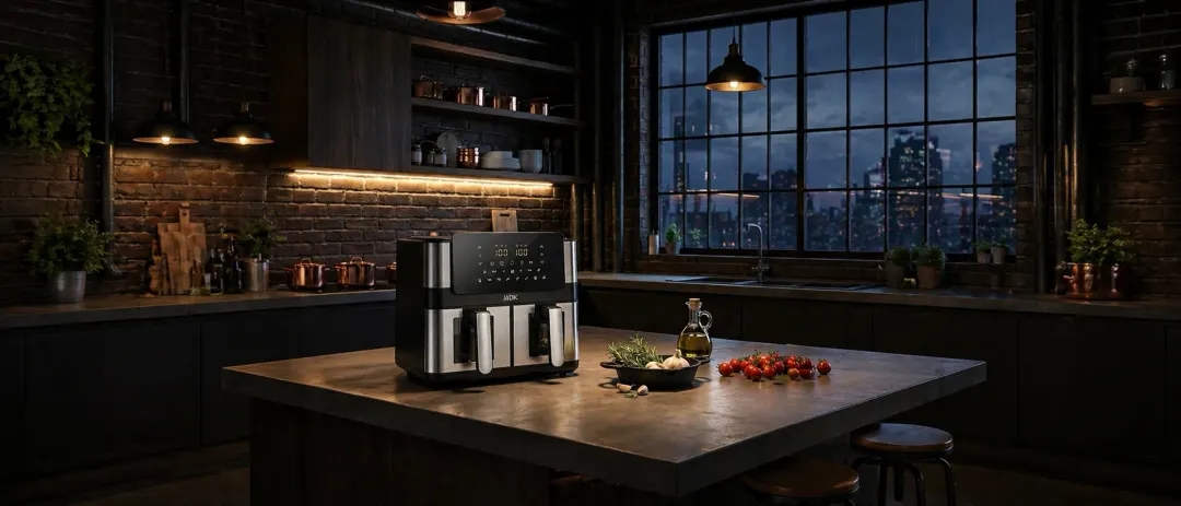 Air Fryer ستانلس ستيل 8,4 L — حوض مزدوج — Standard