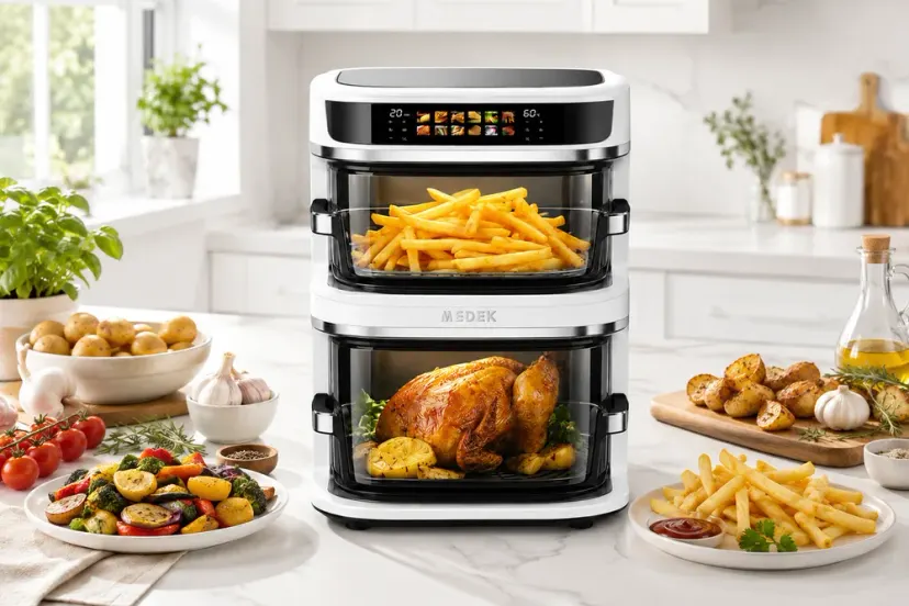 Kristall Glass Air Fryer 2 Tiers 5 L + 5 L — Standard