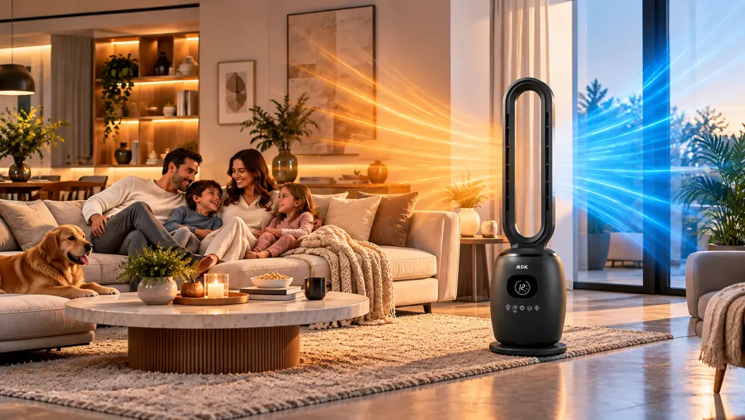 Ventilateur colonne sans pales chaud et froid — Noir
